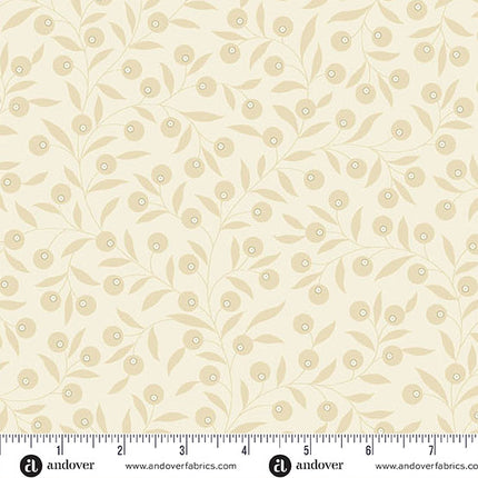 Andover Snow Flurry by Laundry Basket Quilts Sparkleberry Cream: A-10302-L