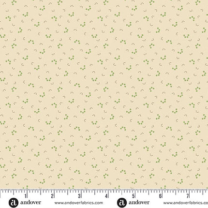 Andover Snow Flurry by Laundry Basket Quilts Winter Tracks Cream: A-10306-G