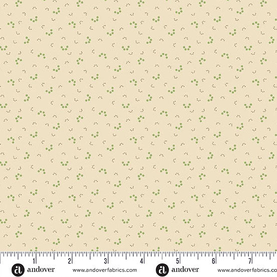 Andover Snow Flurry by Laundry Basket Quilts Winter Tracks Cream: A-10306-G