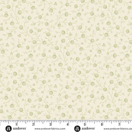 Andover Snow Flurry by Laundry Basket Quilts Frost Sage: A-10310-LG