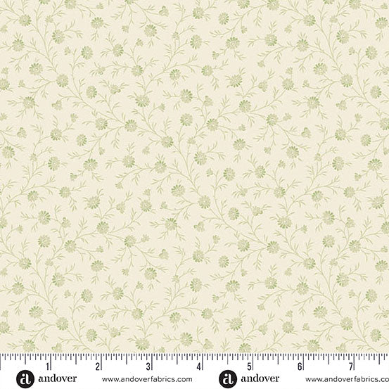 Andover Snow Flurry by Laundry Basket Quilts Frost Sage: A-10310-LG