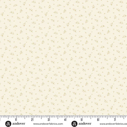 Andover Snow Flurry by Laundry Basket Quilts Moonflower Cream: A-10313-L