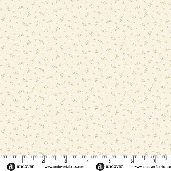 Andover Snow Flurry by Laundry Basket Quilts Moonflower Cream: A-10313-L