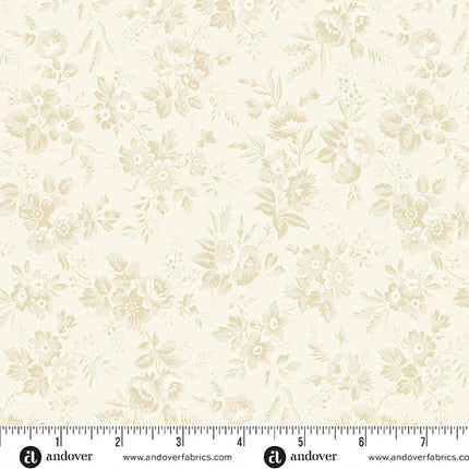 Andover Snow Flurry by Laundry Basket Quilts Winter Garden Cream: A-10314-L