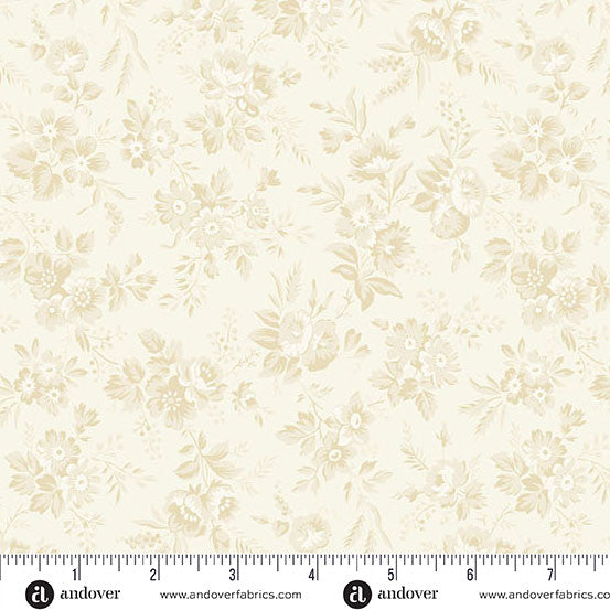 Andover Snow Flurry by Laundry Basket Quilts Winter Garden Cream: A-10314-L