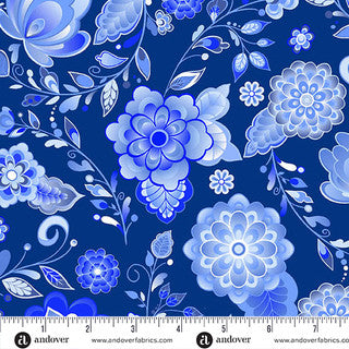 Andover Amsterdam by Libs Elliott Floret Cobalt: A-1690-B