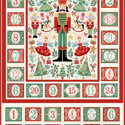 Andover The Nutcracker by Makower UK Advent Cream SKU: MU-228-Q