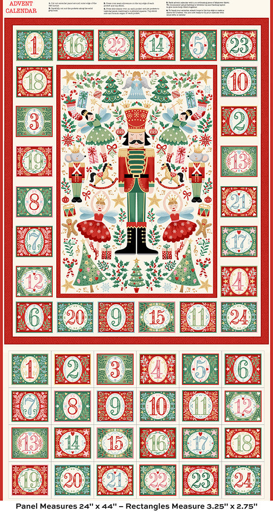 Andover The Nutcracker by Makower UK Advent Cream SKU: MU-228-Q