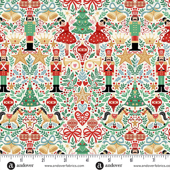 Andover The Nutcracker by Makower UK Sugar Plum Cream SKU: MU-229-Q