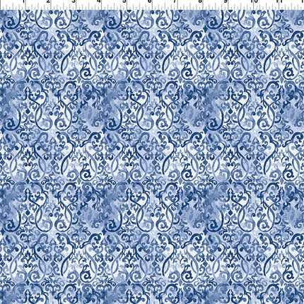 In The Beginning Fabrics Sanctuary ~ Ironwork Blue 8SA-1