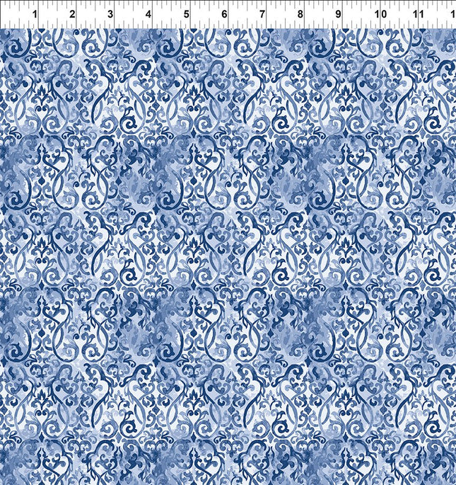 In The Beginning Fabrics Sanctuary ~ Ironwork Blue 8SA-1