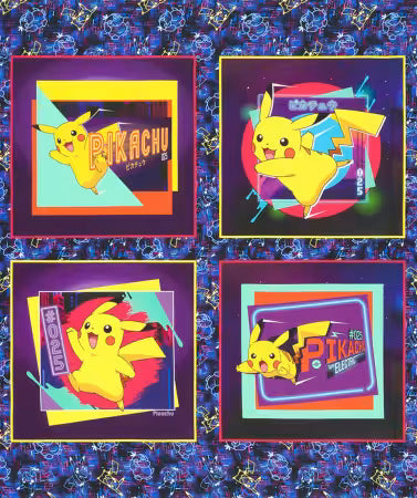 Robert Kaufman Pikachu Black PANEL # AOPD-23122-2