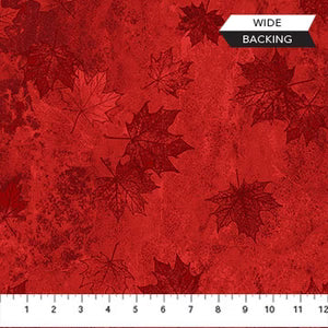 Northcott Oh Canada 14 - Stonehenge 108" Red Leaves WIDE BACK: B29017-24