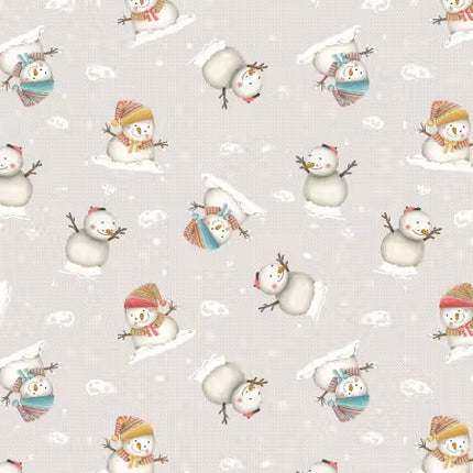 Blank Quilting Snowmates: Gray Snowmen 6in repeat # BQ4914-19