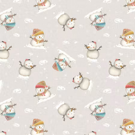 Blank Quilting Snowmates: Gray Snowmen 6in repeat # BQ4914-19
