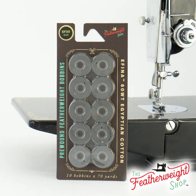 Featherweight PRE-WOUND Singer Featherweight 221 222 301 - Package of 10 BLACK