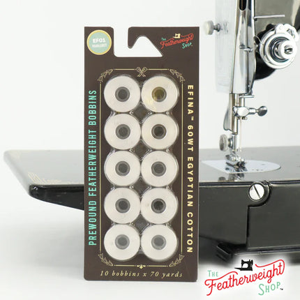 Featherweight PRE-WOUND Singer Featherweight 221 222 301 - Package of 10 PEARL GREY