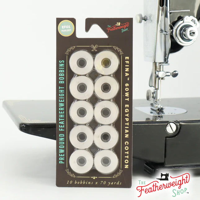 Featherweight PRE-WOUND Singer Featherweight 221 222 301 - Package of 10 PEARL GREY