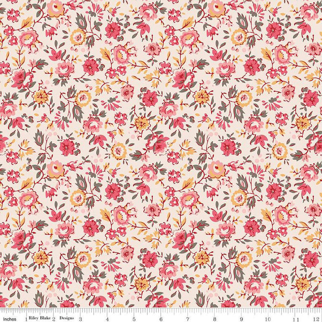 Riley Blake Piece & Plenty Floral Coral C15871-CORAL