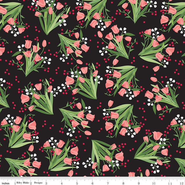 Riley Blake Front Porch Main Black ~ C17210-BLACK