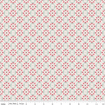Riley Blake Berry & Sage ~ Wallpaper Latte C17398-LATTE