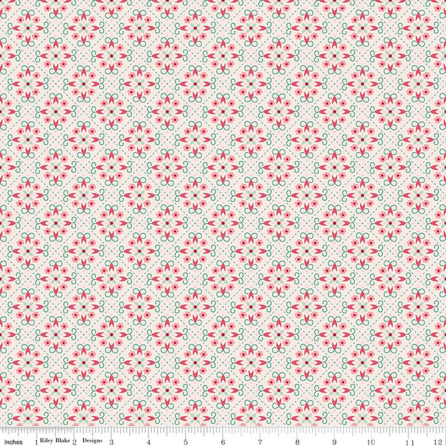 Riley Blake Berry & Sage ~ Wallpaper Latte C17398-LATTE