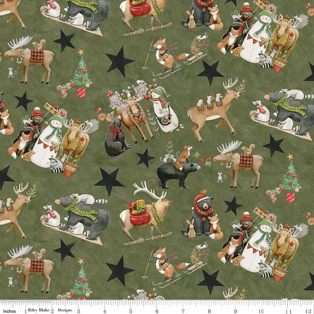 Riley Blake Northern Christmas Main Green SKU: C17830-GREEN