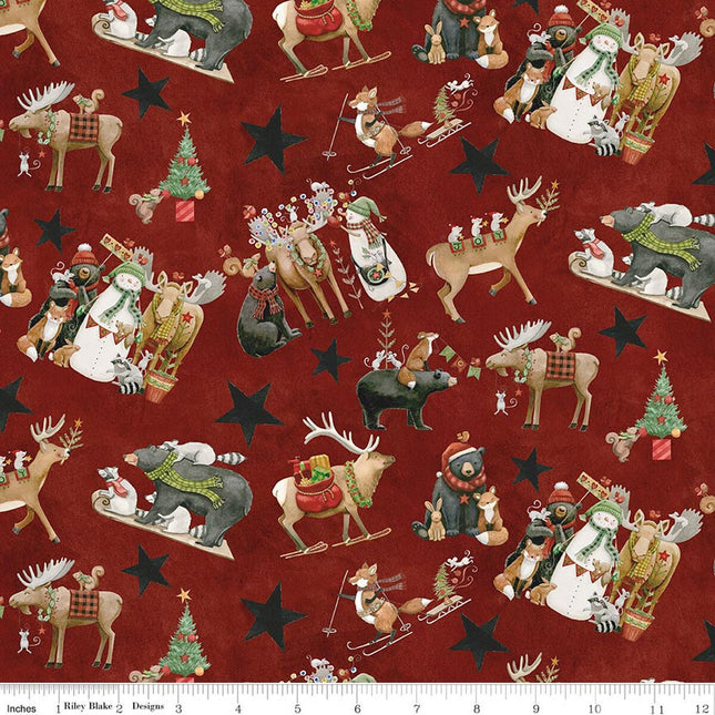 Riley Blake Northern Christmas Main Red SKU: C17830-RED