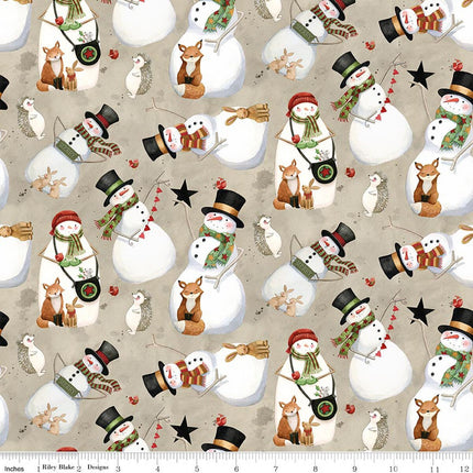 Riley Blake Northern Christmas Snowmen Neutral SKU: C17831-NEUTRAL