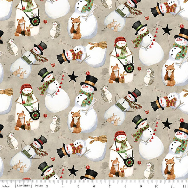 Riley Blake Northern Christmas Snowmen Neutral SKU: C17831-NEUTRAL
