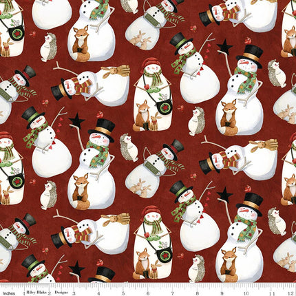 Riley Blake Northern Christmas Snowmen Red SKU: C17831-RED