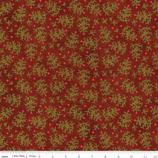 Riley Blake Northern Christmas Whimsical Trees Red SKU: C17832-RED