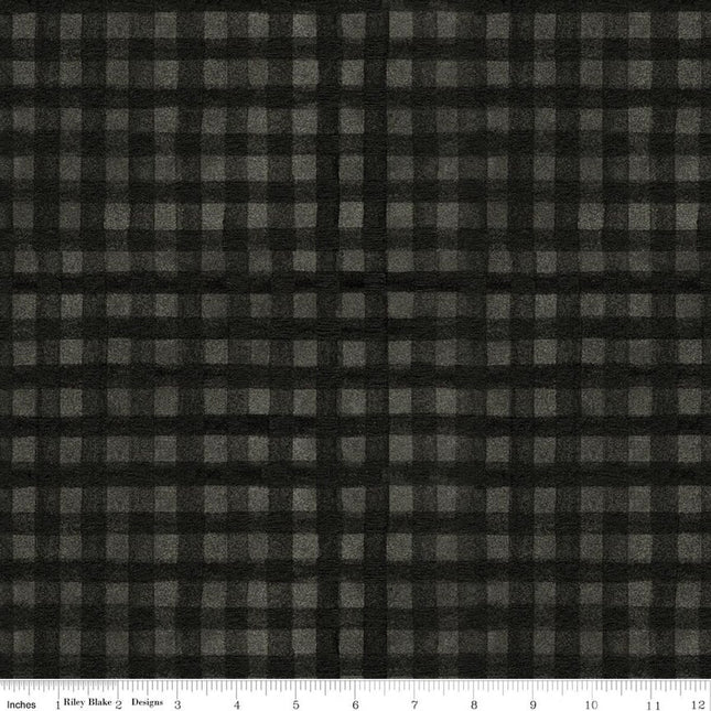 Riley Blake Northern Christmas Buffalo Check Black SKU: C17835-BLACK