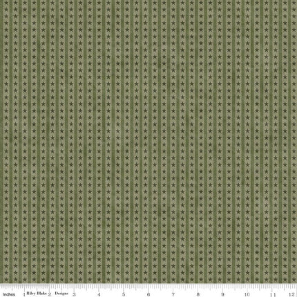 Riley Blake Northern Christmas Star Stripes Green SKU: C17836-GREEN