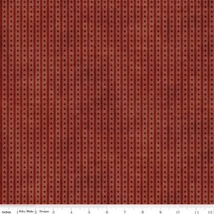 Riley Blake Northern Christmas Star Stripes Red SKU: C17836-RED
