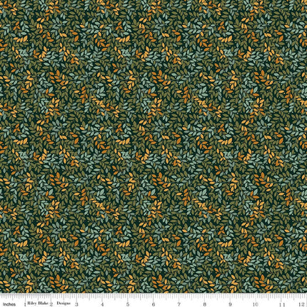 Riley Blake Worth Repeating Leaves Dark Green: C18263-DKGREEN