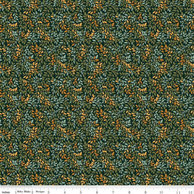 Riley Blake Worth Repeating Leaves Dark Green: C18263-DKGREEN