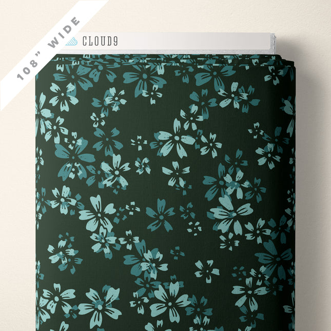 Cloud9 Eventide ~ 227885 Wildflower 108" WIDE BACKING | Forest Green