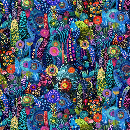 Timeless Treasures DOTTY GARDEN FLEUR-CD4430  NIGHT