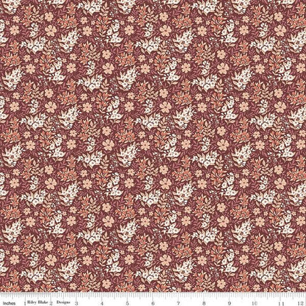 Riley Blake Evening on the Prairie - Ditsy Floral Marsala C16747-MARSALA