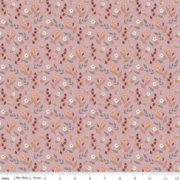 Riley Blake Evening on the Prairie - Autumn Floral Mauve C16746-MAUVE