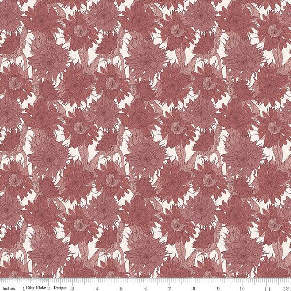 Riley Blake Evening on the Prairie - Sunflower Dusty Rose C16741-DUSTYROSE
