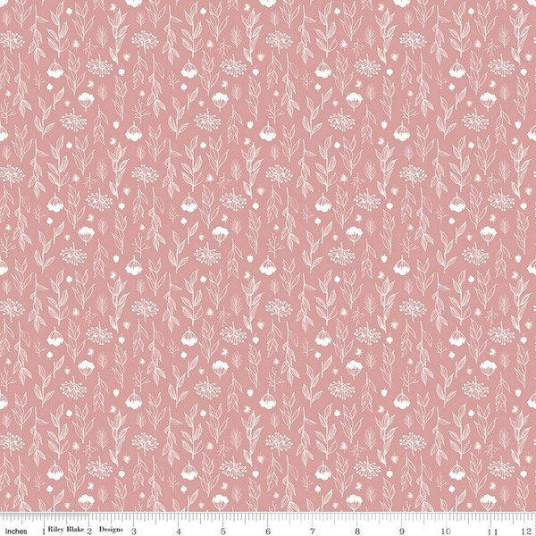 Riley Blake Evening on the Prairie - Silhouette Floral Pink C16748-PINK