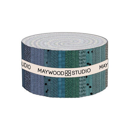 Maywood Woolies Flannel Stormy Seas 2.5 inch strips - 40 PCS ST-MASWOF-STS