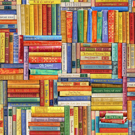Timeless Treasures SEWING LIBRARY BOOKS LIBRARY-CD2597  MULTI