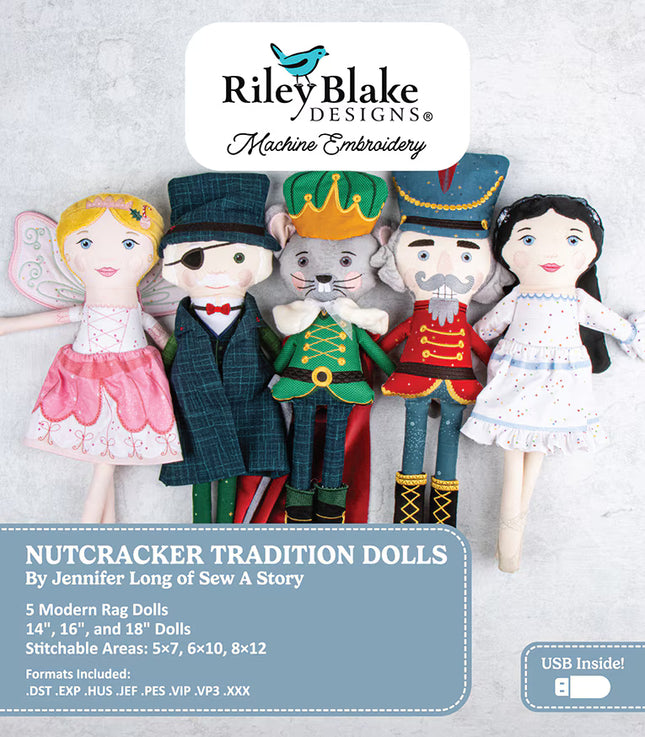 Riley Blake Nutcracker Tradition Dolls Machine Embroidery SKU: ME177NT25R4