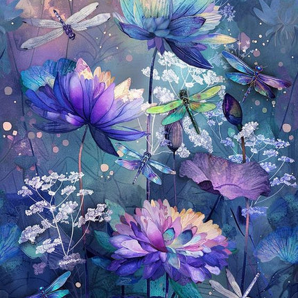 Timeless Treasures Dragonfly Mist - DRAGONFLY MIST PANEL 24 PANEL-CD3891  MULTI