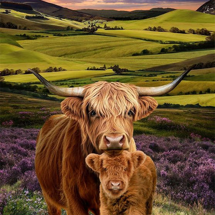 Timeless Treasures HEATHER & HIGHLAND PANEL 24" PANEL-CD4395  MULTI