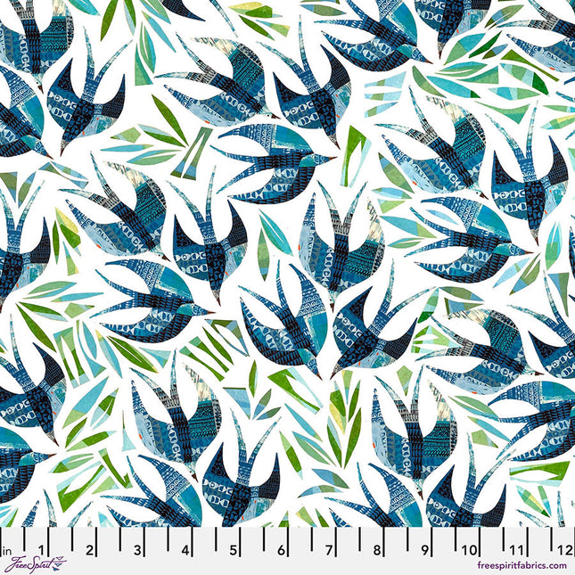 Free Spirit Flying South Swallows - Blue  PWCY005.BLUE