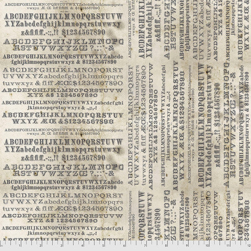 Free Spirit Tim Holtz Typography ~ Parchment Monochrome PWTH175.PARCHMENT